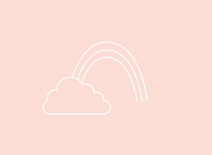 rainbow illustration with cloud at end